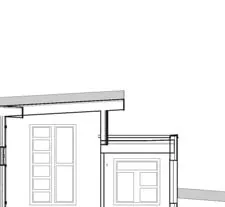 Detailed interior section showing kitchen cabinetry and stairs