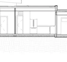 Upper floor interior section showing bedroom layout