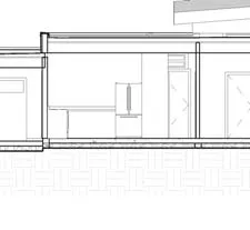 Interior section showing building entrance and garage area