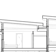 Detailed interior section showing living spaces and floor levels