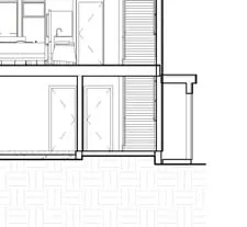 Upper floor interior section showing bedroom layout