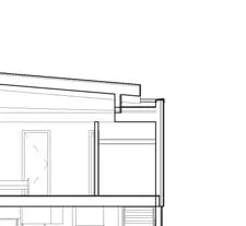 Upper floor interior section showing living area layout