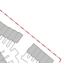 Detailed interior section showing floor levels and living spaces