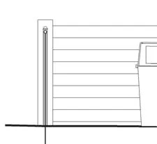 Front elevation detail of enclosure