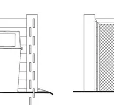 Technical plan drawing for the garbage enclosure