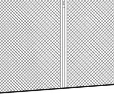 Elevation drawing of the garbage enclosure showing the metal mesh gates