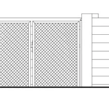 Front and side elevation drawings of the recycling enclosure