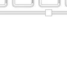 Perspective detail showing staggered slats
