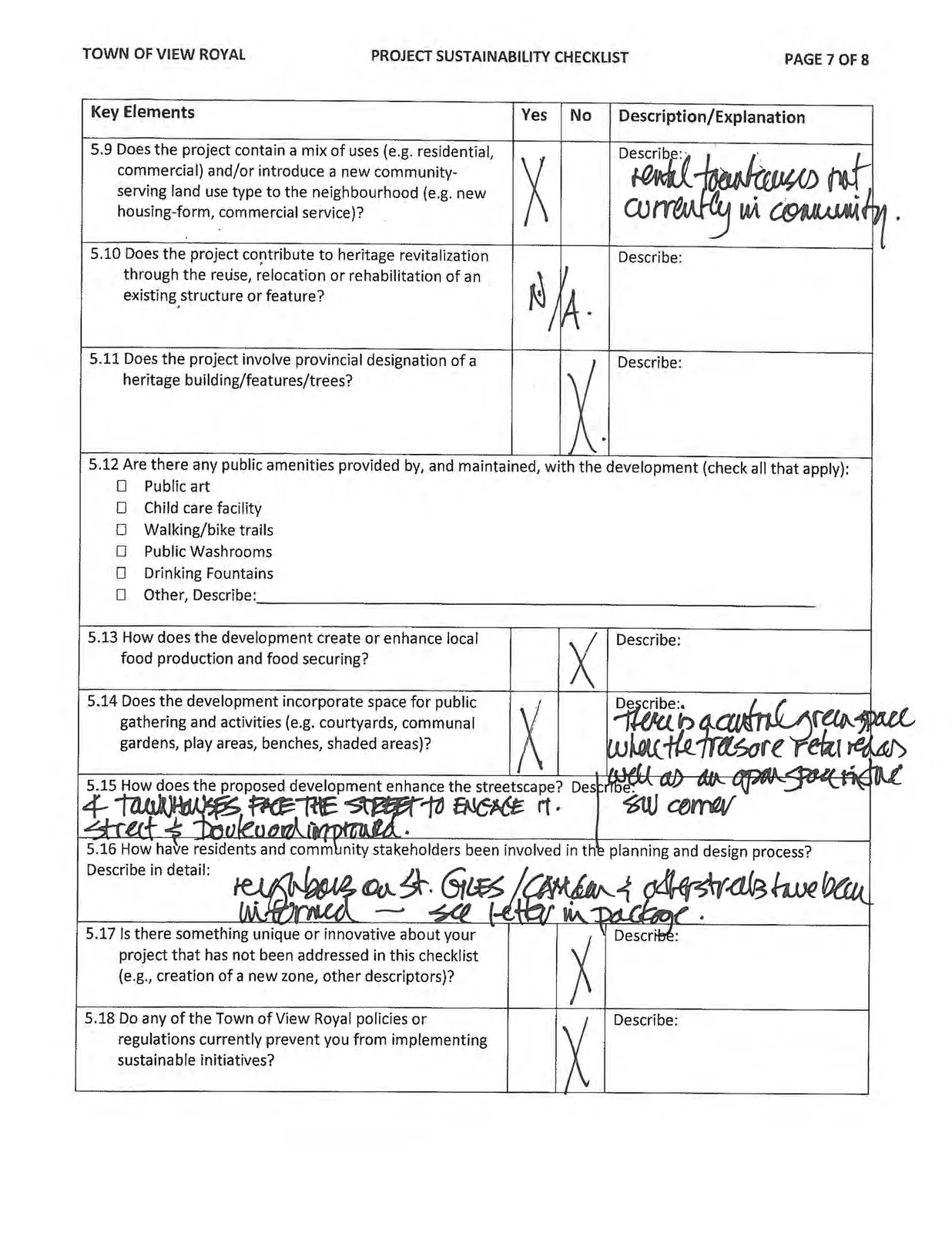 Project Sustainability Checklist Page 6