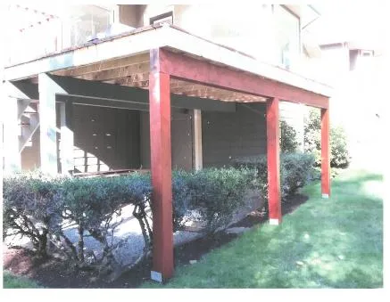 Photo of the underside of the deck structure