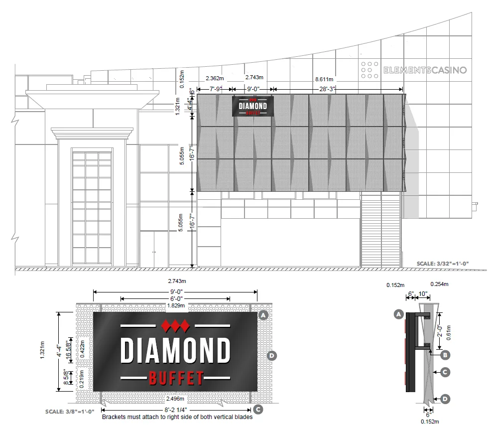 Site plan showing location of Sign N6 on the parkade structure