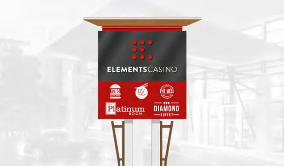 Rendering of the N5 "Diamond Buffet" sign mounted on the decorative fascia screen.