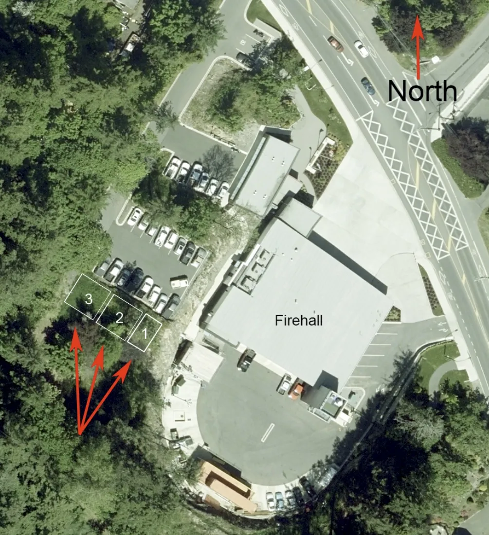 Aerial view showing location options.