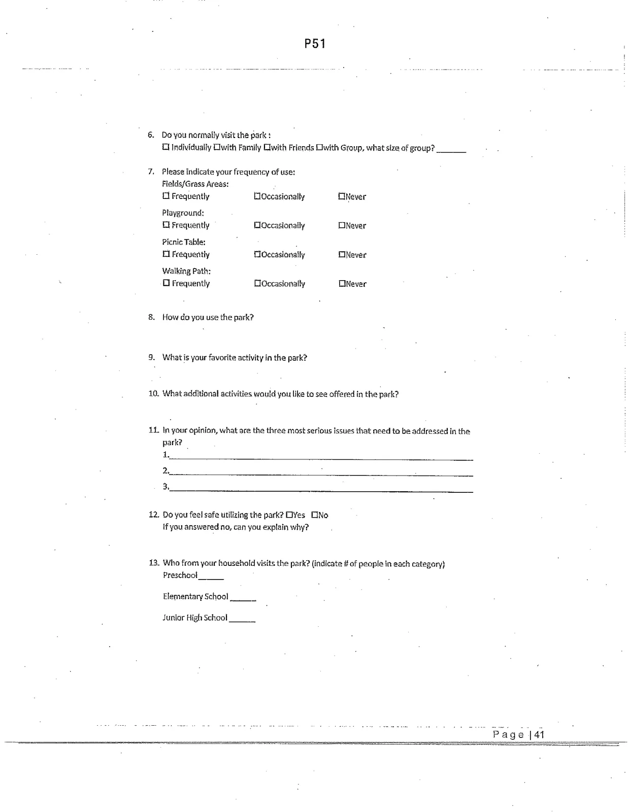 Second page of the web-based public survey form