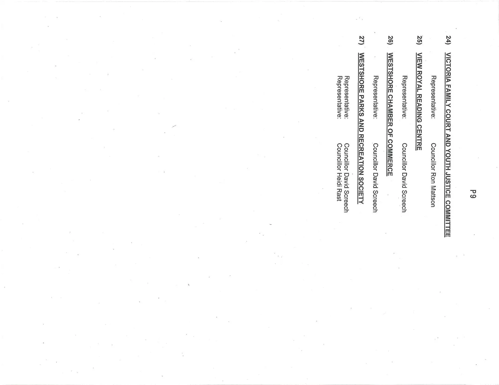Final section of the appointments list, items 24 through 27