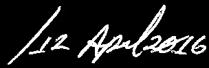 Handwritten date of application: 12 April 2016