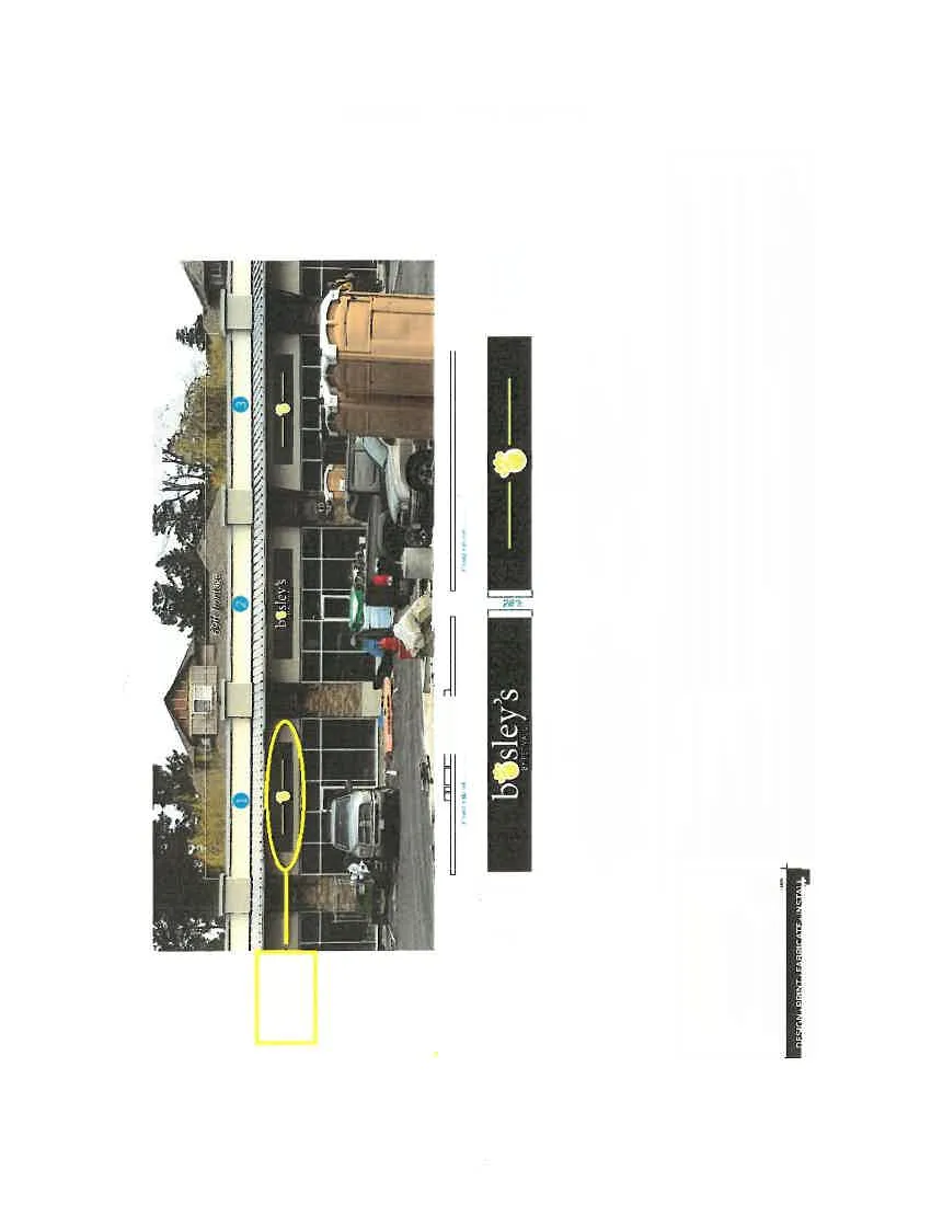 Close-up of technical sign specifications including dimensions and material details