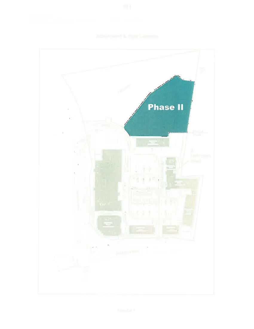 Site map highlighting Phase II area
