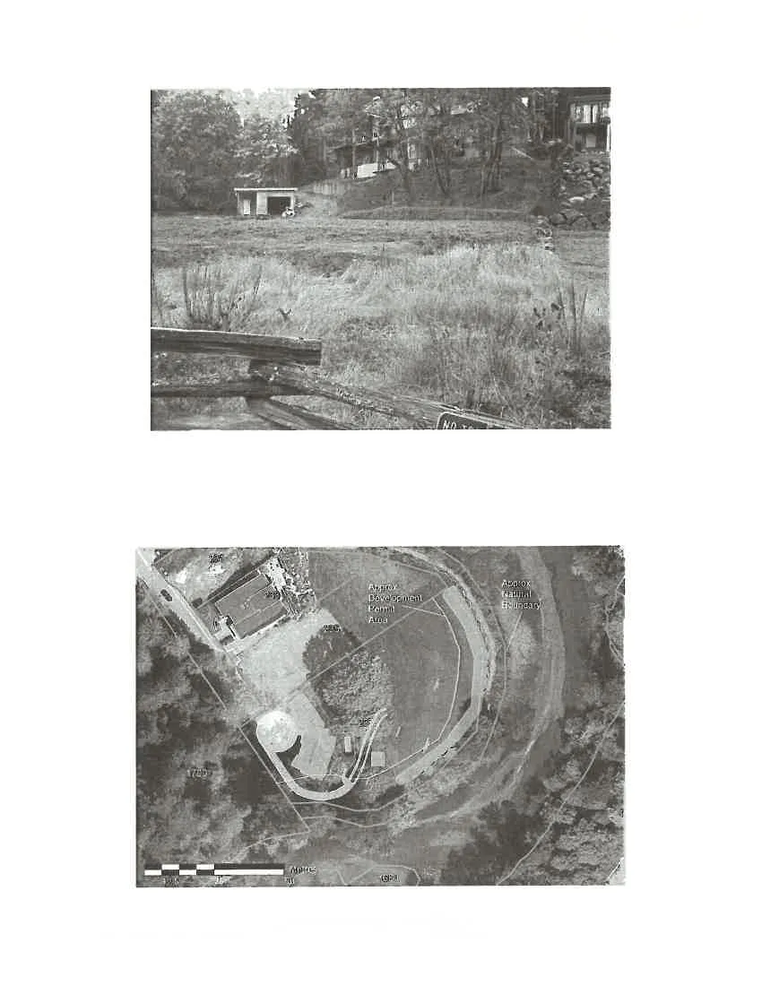 Figure 3. Photograph showing vegetation lost in EDPA from rock wall installation for driveway.