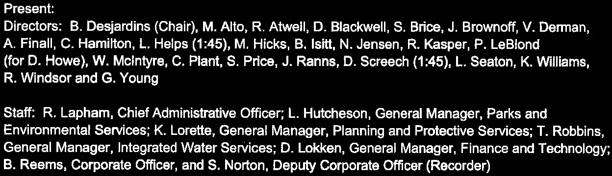 List of Directors and Staff present