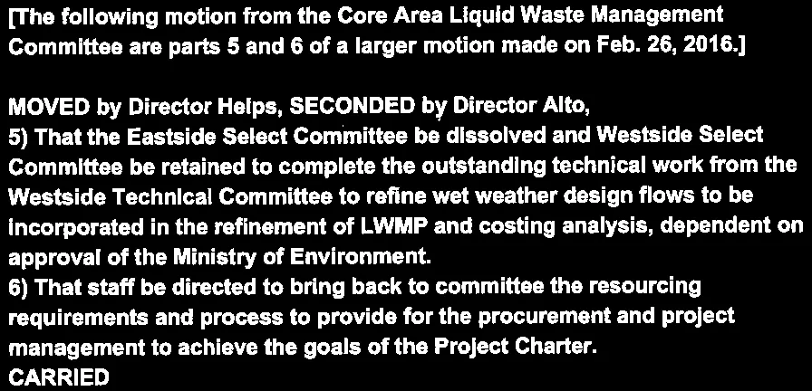 Motions 5 and 6 regarding Select Committees and resourcing requirements for project management