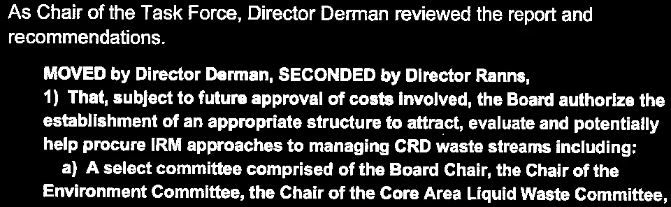 Authorization for select committee establishment to procure IRM approaches