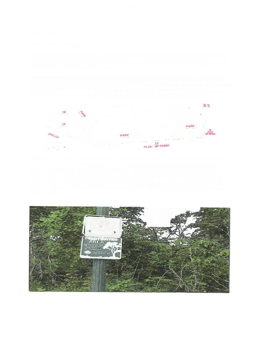 Photo of a View Royal "Protected Area" sign with a no-parking symbol