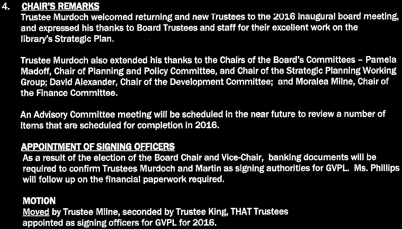 Election of Chair and Vice-Chair sections