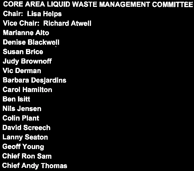 Chair, Vice Chair, and Directors list for Capital Regional District Board