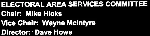 Chair, Vice Chair, and Director for Electoral Area Services Committee