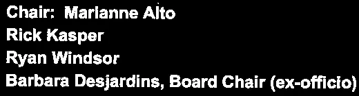 Chair and members list for Special Task Force on First Nations Engagement