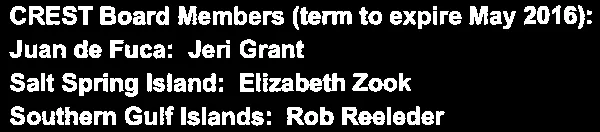 CREST Board Members with terms expiring May 2016