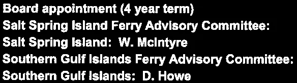 Chair, Vice Chair, and members list for Transportation Select Committee