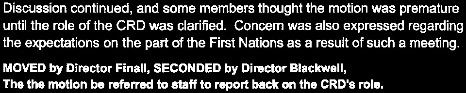 Verbatim motion to refer the matter to staff