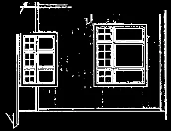 Close-up of window and siding detail on a Type B home elevation