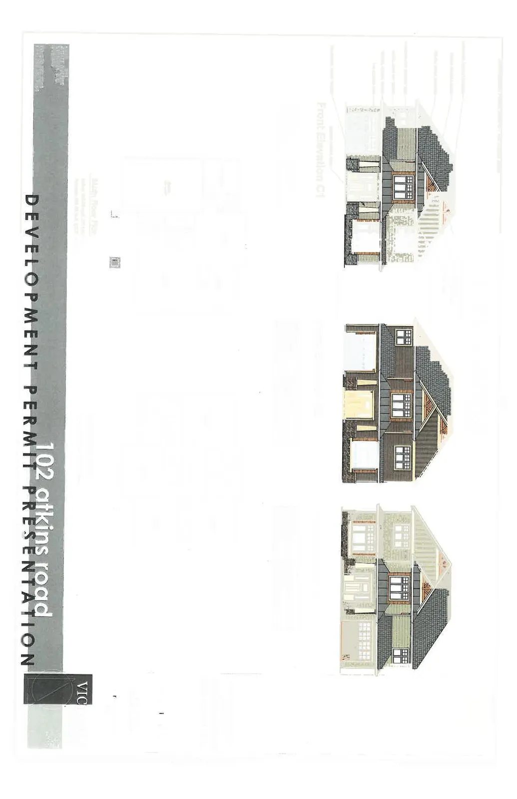Architectural renderings for Front Elevations C1, C2, and C3