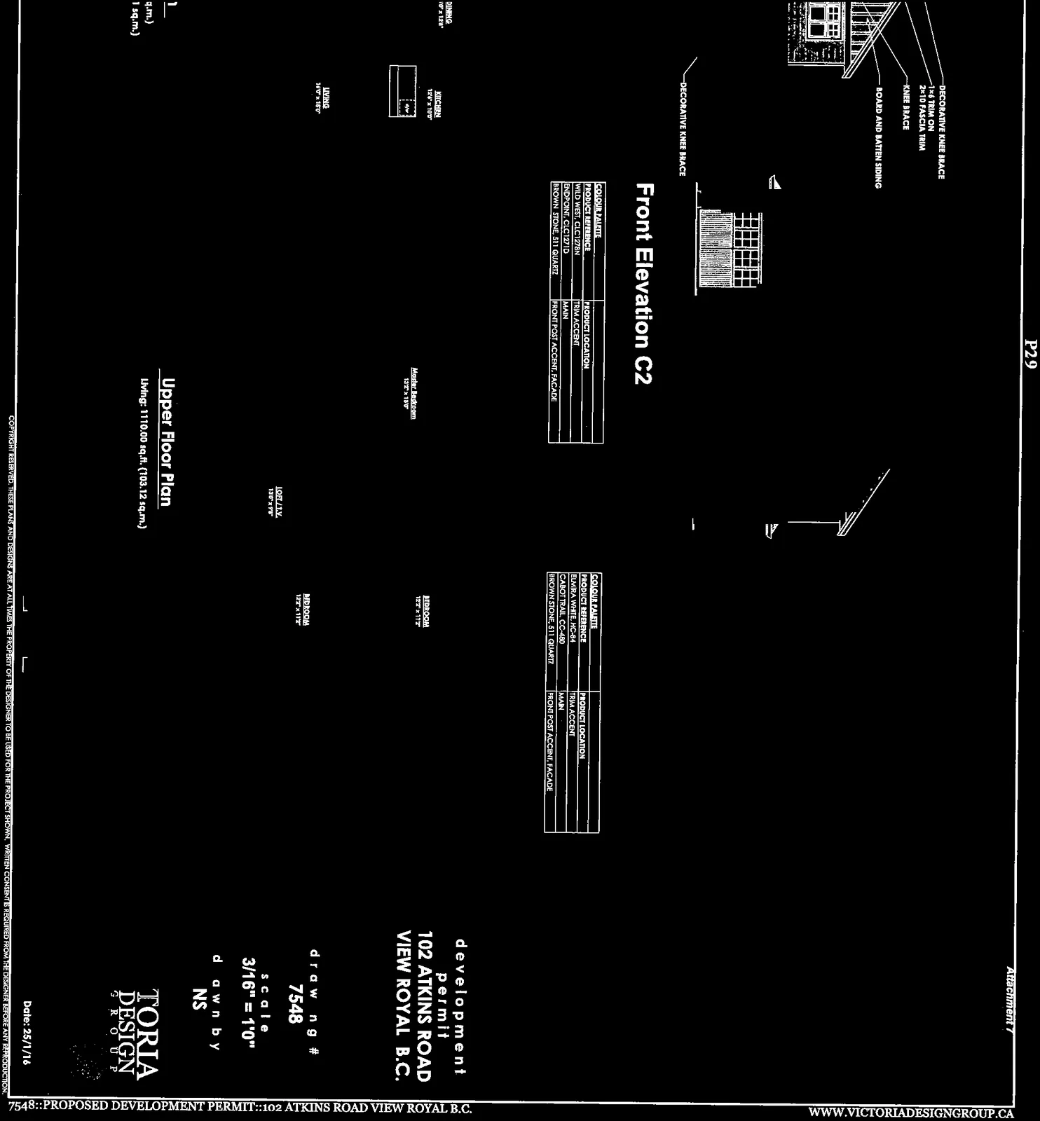 Overview diagram of Type C home elevations and floor plans