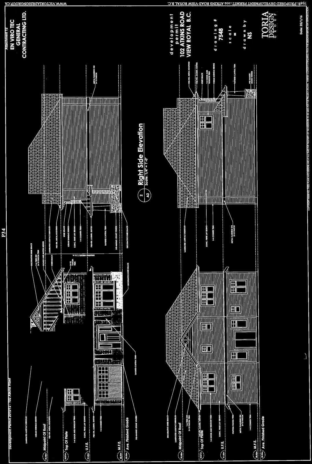 Close-up architectural detail of window configuration and siding materials on Type C elevations
