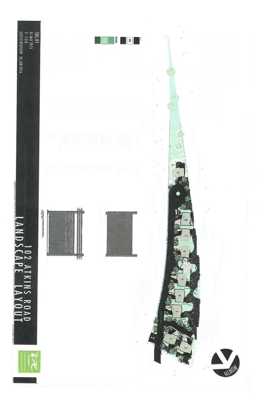 102 Atkins Road Landscape Layout site plan