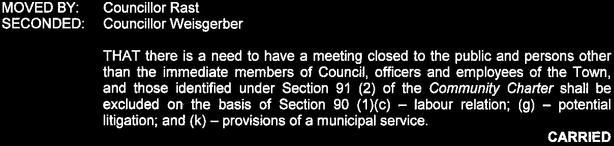 resolution to close the meeting to the public