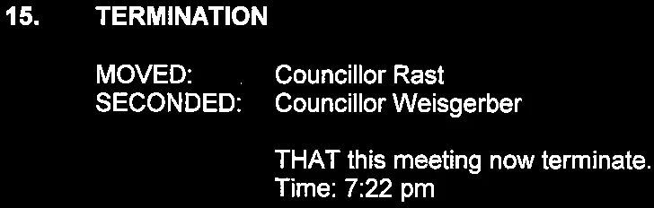 motion to terminate the meeting