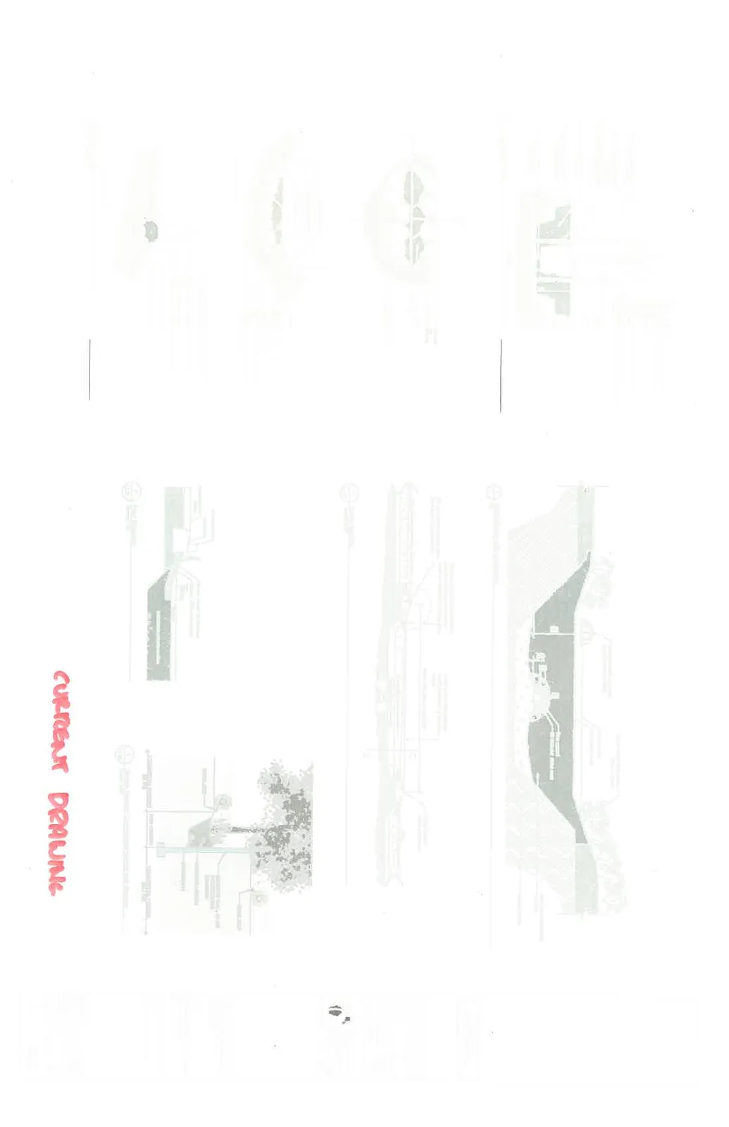 Landscape Details sheet showing sections and planting details