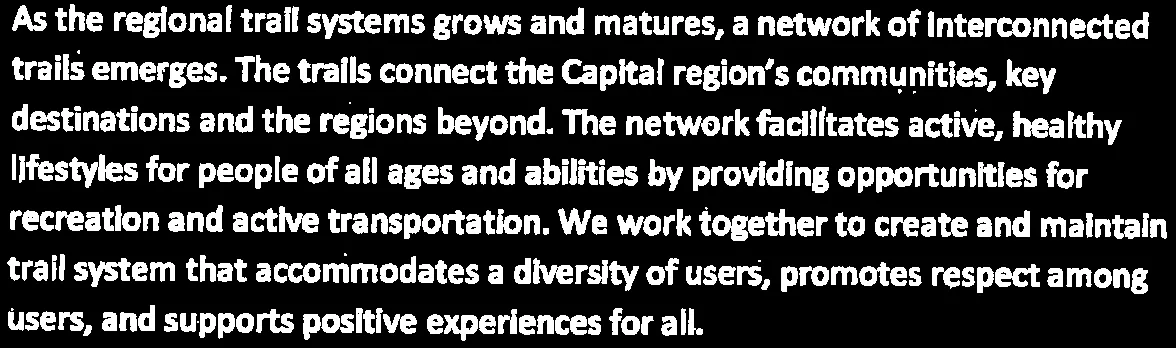 Vision statement for regional trails