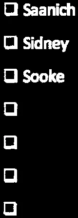 Area options: Saanich through Sooke