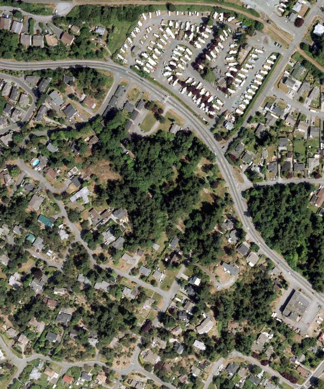 Aerial orthophoto of the subject property and surrounding neighborhood
