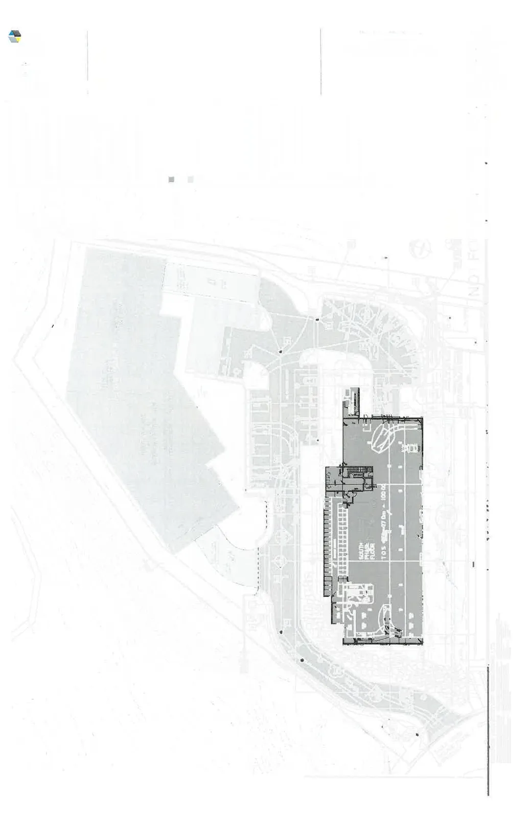 Overview diagram highlighting the building footprint and site boundary.
