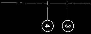 High-contrast/inverted visual representation of the main floor plan layout.
