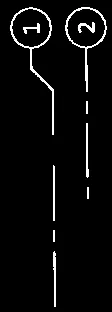 Grid line markers 1 and 2.