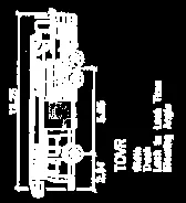 Diagram and dimensions of the TOVR fire truck used for the turning template.