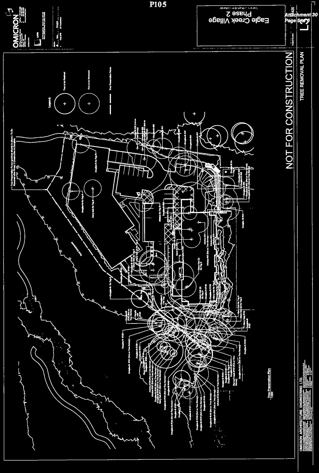 Map detail of Tree Removal Plan for Eagle Creek Village Phase 2